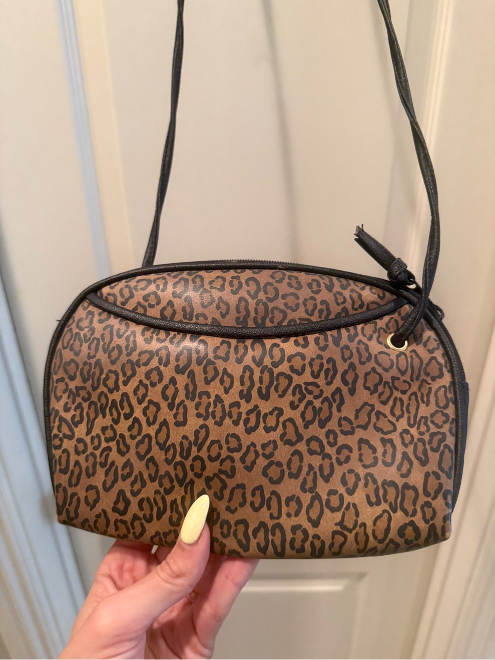 Leopard Print Crossbody Bag - Brown